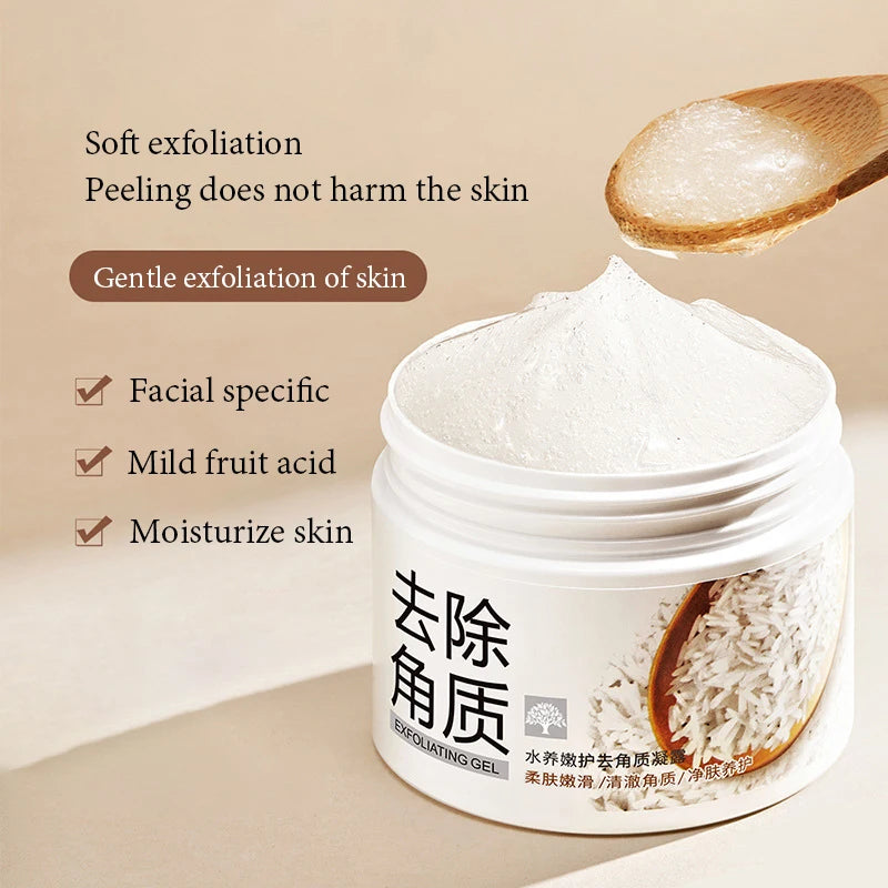 Gel exfoliante de arroz incluido en la mini rutina